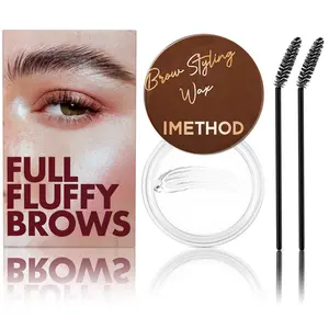 iMethod Eyebrow Wax - Brow Styling Wax for Feathered & Fluffy Brows, Clear Brow Gel, Brow Soap, Waterproof Eyebrow Makeup, Brow Lamination Effect