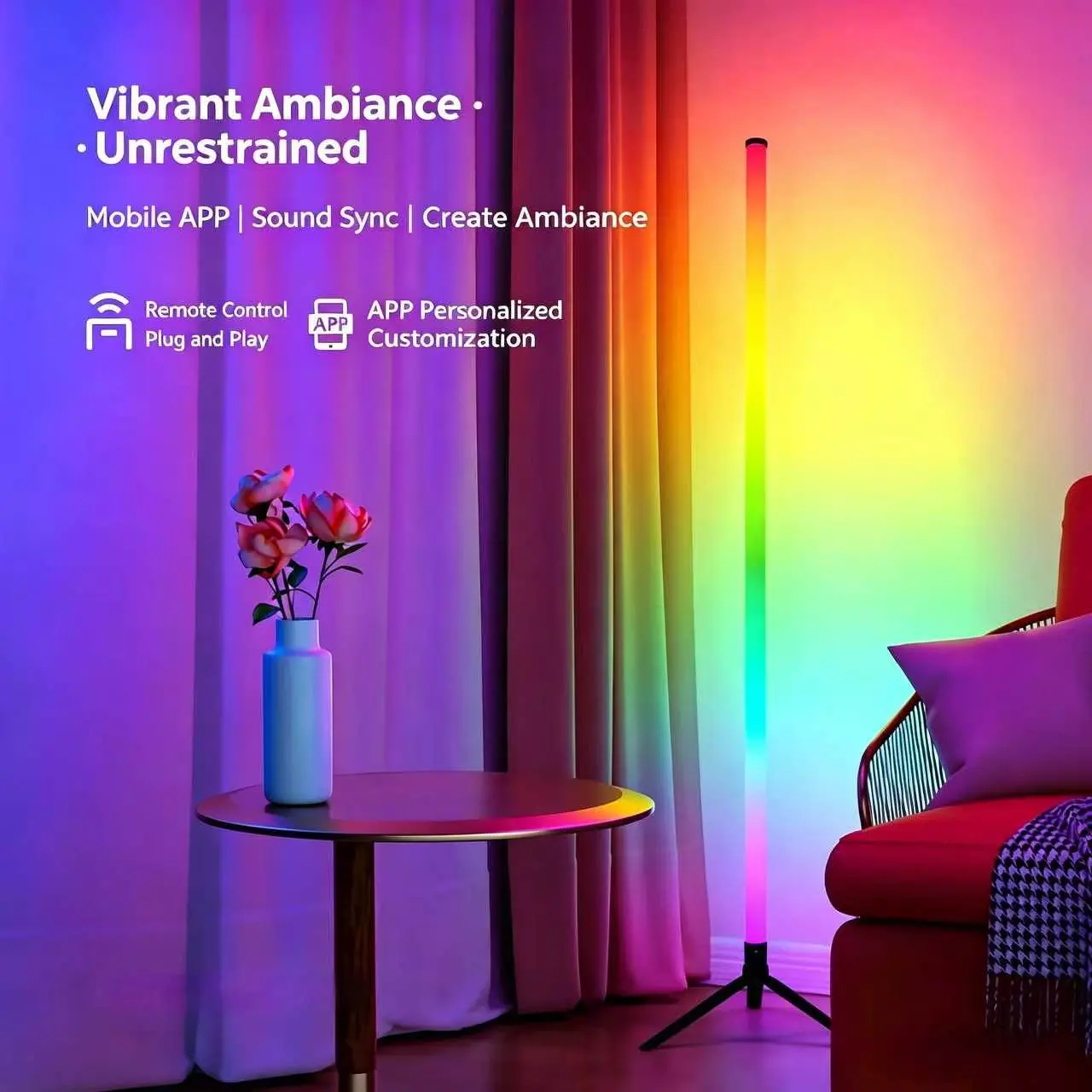 Triangle floor standing ambient light! A lamp lights up the high-end atmosphere of the whole house!!