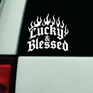 Lucky and Blessed Car Decal Truck Bumper Sticker Window Windshield Vinyl Funny Jdm Men Girls
