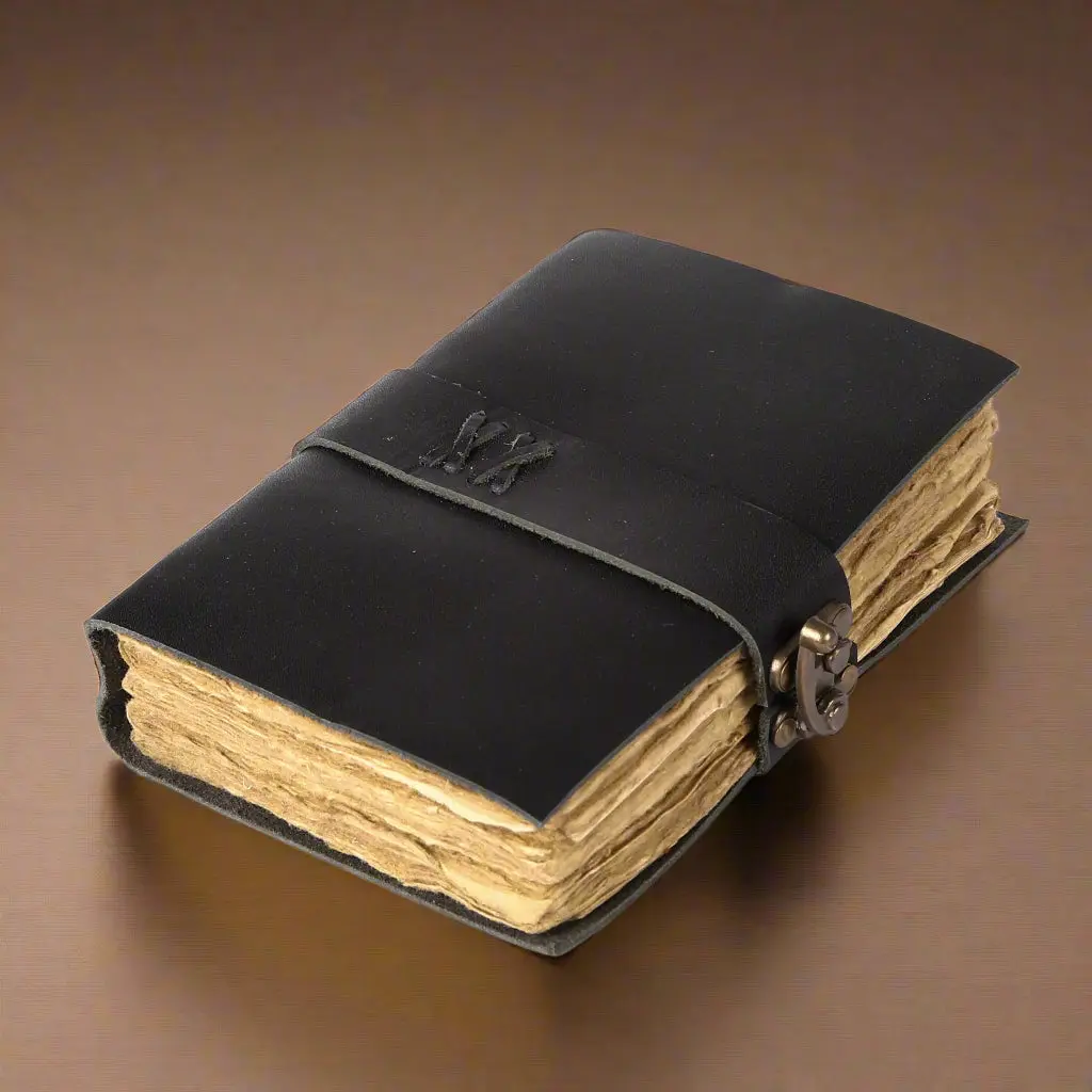 Sentinel Vintage Journal — Leather Notebook with Lock & Handmade Pages