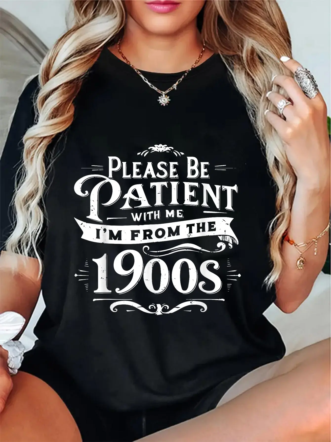100% Cotton Unisex Please Be Patient I'm From the 1900s Funny Vintage Style T-Shirt