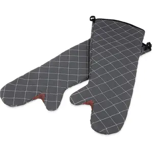 800FG24-BK BestGuard Commercial Heat Protection Up to 450° F Oven Mitts (Pair), 24" Length, Black