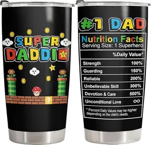 ShinyKT 20oz Reusable Insulated Stainless Steel Water Bottle - Plastic-Free, Non-Toxic, Portable Tumbler with Lid, Funny Daddio Retro Design - Father's Day Gift for Dad (Set Included), Insulation