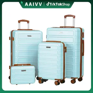 AAIVV 4PCS Expandable Hardside Luggage Set - 13/20/26/28in Durable ABS Suitcases with TSA Lock, Double Spinner Wheels, for Family Travel, Luggage Sets