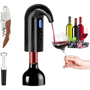 Wine Aerator, Wine Decanter Pump Dispenser Gifts Set,Wine Aerator Pourer Spout.Wine Dispenser Pump Wine Accessories, Wine Gifts for Wine Lovers Black-