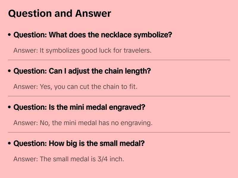 St. Christopher Necklace - Light Blue/ Denim