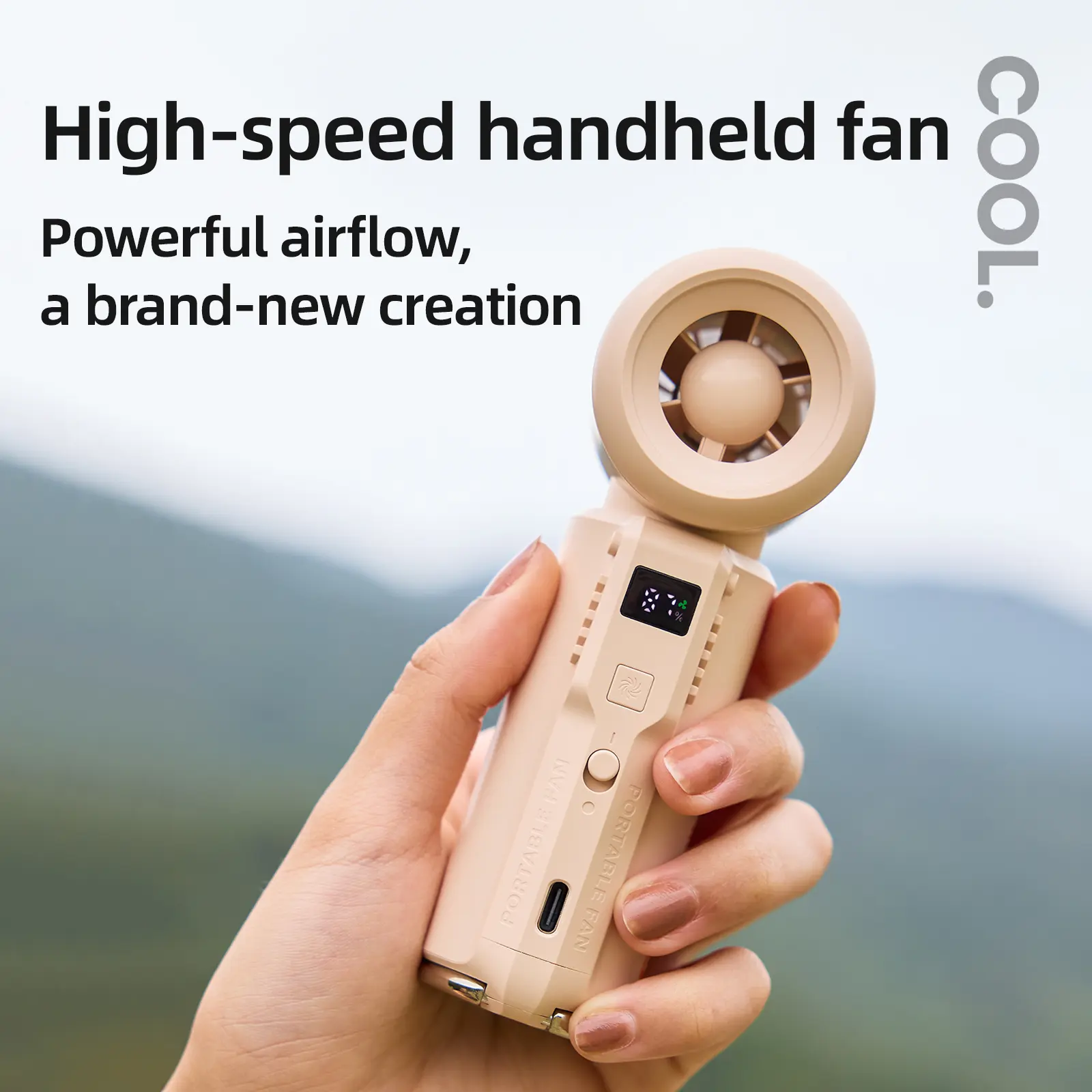 [HOT] Portable Handheld Misting Fan 100-Speed Stepless Turbo Fan USB Rechargeable Cooling Mist Blower for Camping Hiking Running Outdoor Sports #SummerEssentials