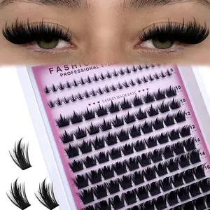 300D Cartoon Style False Eyelashes, 138pcs DIY Lash Extensions, Reusable, Natural Look, Party & Role Play, Dense Cat Eye Effect
