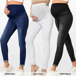 Mina Maternity Jeans High Waist Belly Support Hip Lift Stretch 2026 New Style Pregnancy Clothes Adjustable without squeezing the stomach