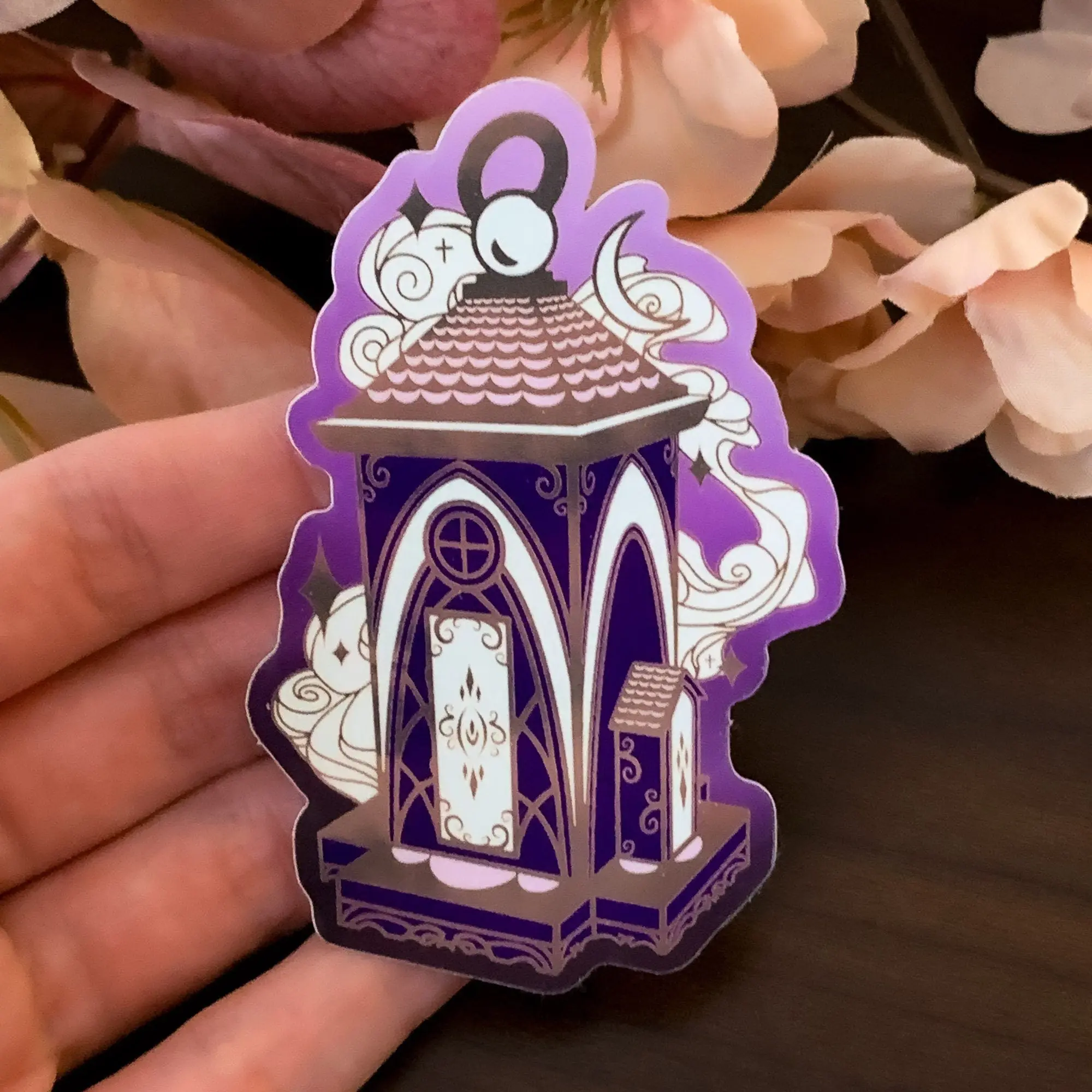 Enchanted Forest Lantern Die Cut Gold Mirror Effect Sticker