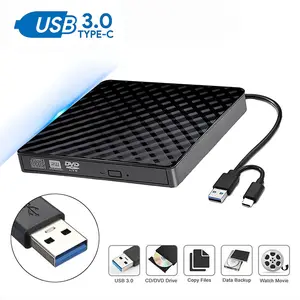 Portable CD/DVD Reader, USB 3.0 Type-C Interface, Multi-Function External Data Transfer Device, Suitable for Laptops and Desktops
