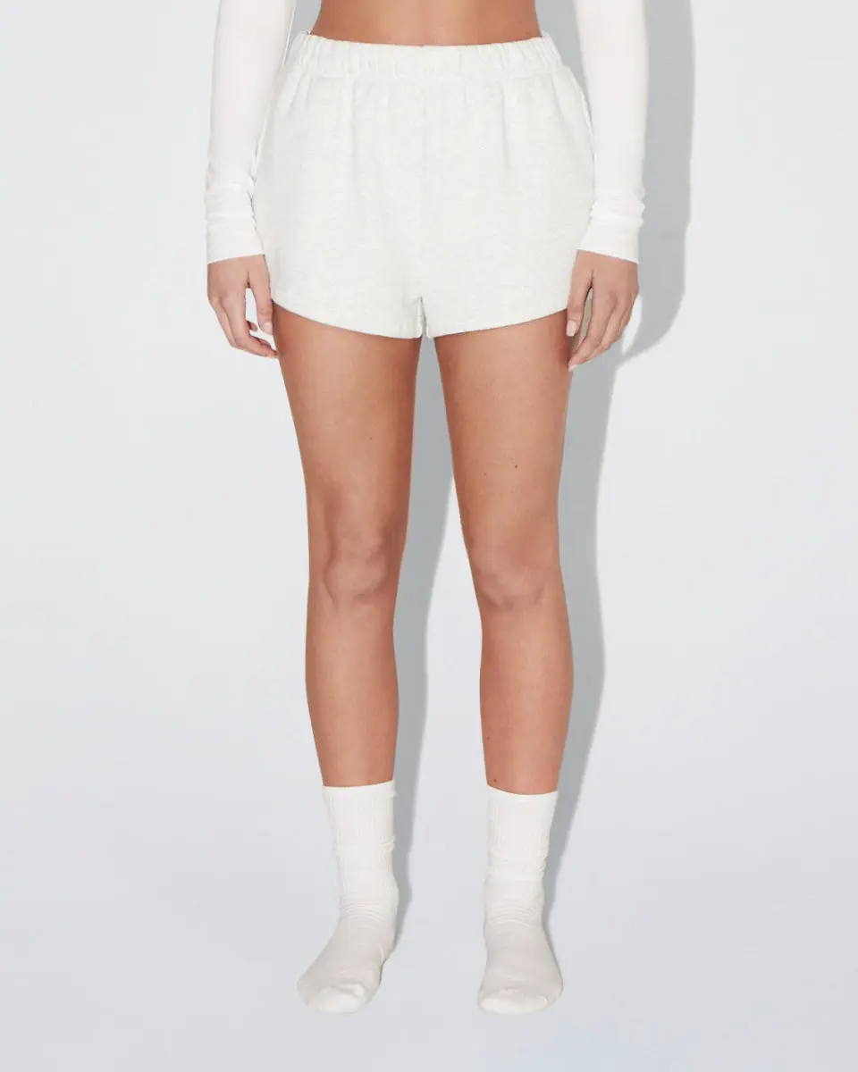 Fleece Mini Short | Light Heather Grey