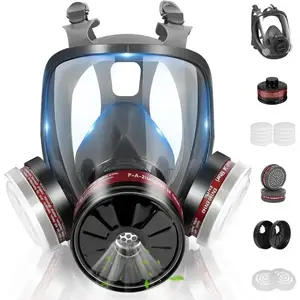 Gas Mask Survival Nuclear and Chemical, Full Face Gas Mask with Activated Carbon Filter