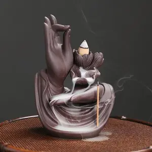 Creative Backflow Incense Burner, 1 Count Lotus Design Incense Holder, Home Decor Ornament, Desktop Decor for Living Room Bedroom Office, Aroma Scented Floral, Fragrance, Scent