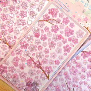 Cute Sakura Cartoon Animal Sticker, Light Color Design, Perfect for Phone Cases, Notebook Decor, Crafts, Fun Stickers, Diary Expansion