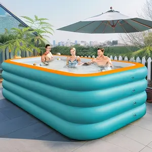 Large Family Multi Purpose Inflatable Pool, Elevated 4 Layer PVC Water Pool, Summer Garden Play Swimming Pool, Portable Easy Storage, Various Sizes Available, Inflatable Pool Lounge