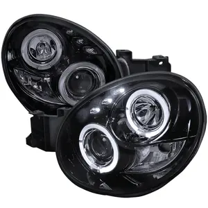 2002-2003 Impreza Dual Halo Bug Eye Projector Headlights (Glossy Black Housing/Smoke Lens)