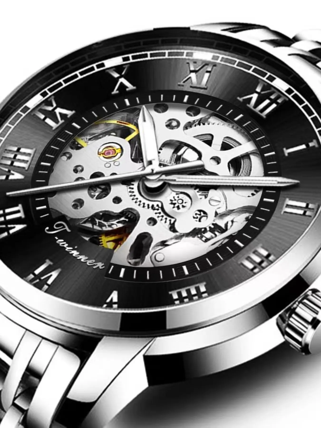 New Luxury Business Men's Mechanical Watch, Fashion Casual Automatic Watch, Japanese Korean Style, Stainless Steel Strap Gift, Analog Watch, Skeleton Watches, High End Watch
