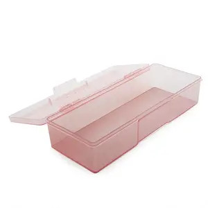 Box Storage Case for Nail Art Equipment Manicure Tool Organzing Pedicure Tool Empty Plastic Box (Pink)