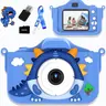 Kids' Adorable Dinosaur Design Digital Portable Point & Shoot Camera - Includes 32GB Memory Card, Cute Pocket Video Recorder Toy, Cell-Compatible, Waterproof ABS Plastic Body, Wide Angle, Automatic, Ideal Birthday Under $30 Gift