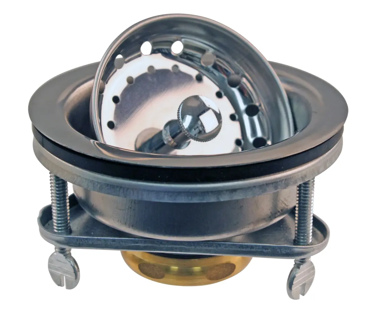 Westbrass Functional Easy-Connect Stainless Steel Round Basket Strainer, Solid Metal Kitchen Sink Drain Accessory