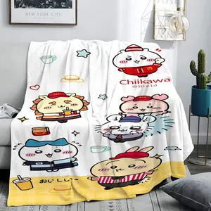 Adorable Chiikawa Blanket, Soft and Cozy, Perfect for Naps, Camping, Travel, Ideal Gift for Music Lovers, Warm and Dreamy Feel