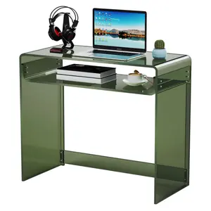 Solaround Clear Acrylic Desk & Console Table | Modern Invisible Laptop Study Table | Aesthetic Entryway & Home Office Decor