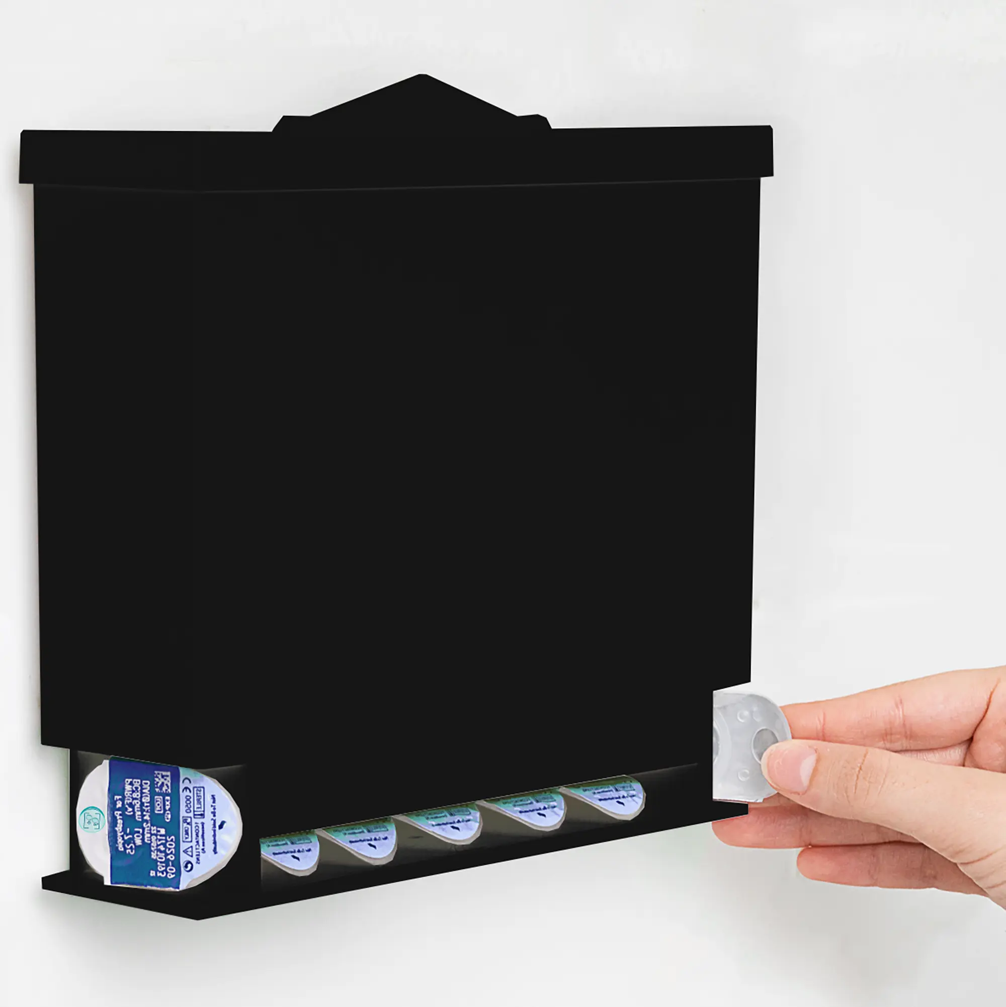 OptoOrg Plastic Hanging Contact Lens Container - Lens Storage Solution for 6 Weeks Use, Easy Installation Bathroom Home Organizer