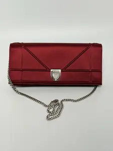 Pre-owned Dior leather Clutches & Wristlets authentic suede chain clutch JXDR3