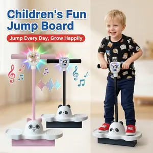 Panda & Cat Design Kids Jump Board with LED Lights & Music, 2-in-1 Fun Pogo Jumping Board for Children, Safe Indoor Outdoor Jumping Toy, Perfect Birthday & Festival Gift for Boys Girls Ages 6+, Promotes Motor Skills & Coordination