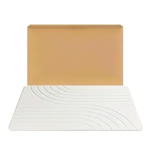 Stone Bath Mat Diatomaceous Earth Non-Slip Shower Mat Quick Drying Absorbent 23.5 x 15 Inches Elegant Modern Design Easy to Clean Sandstone