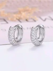 Men's American Style Hoop Earrings, Fully Encrusted with Rhinestones, Fashion Street Jewelry, Modern Men's Unique Stylish Accessory, High Quality Earrings