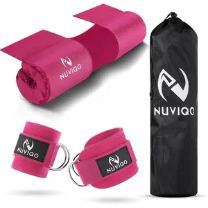 Barbell Pad & 2 Ankle Straps for Cable Machine-Gym Accessories for Women and Men-Perfect for Cable Kickbacks, Leg Extensions & Squats-Workout Attachments for Home