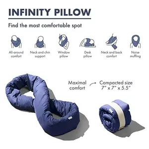 Infinity Pillow - Soft and Comfortable for Sleeping, Adjustable to Body Shape and Size