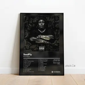 Hip Hop Wall Art, Custom Album Poster, Custom Album Print, Gift Ideas, Rod Wave, Personalized Album Cover, Soulfly, Rod Wave Poster