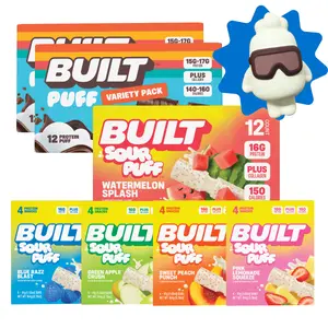 BUILT Bar, Puff Bar Stock Up Bundle (52 Protein Bar Pack + Mo the Marshmallow Stress Ball)