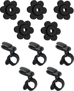 10 Pack Garden Flags Clips And Stoppers,Tiger Clips For Garden Flag Holder,Rubber Stoppers Yard Flag Holder Clip for Small Flags Pole 4th of July Accessories
