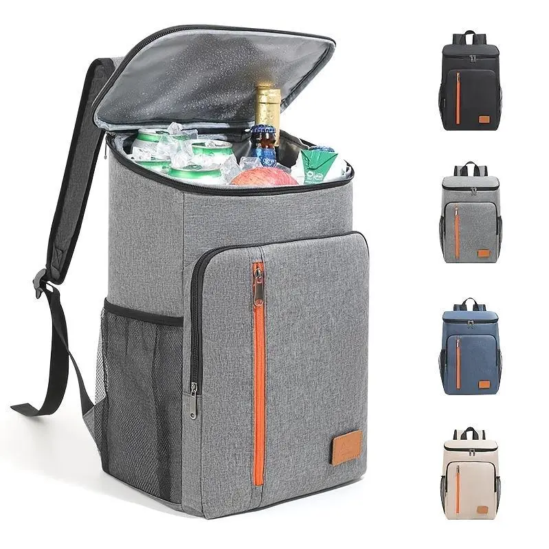 Insulated Cooler Backpack, Shoulder Bag, Extra Large Capacity Holds 30+ Cans, Essential for BBQ Lunches and Outdoor Outings, Suitable for Men and Women - Use with Ice Packs