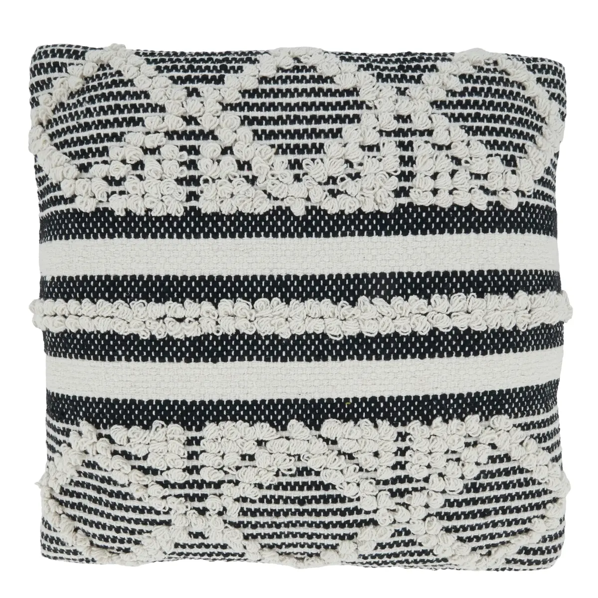 Saro 2906.BW18SP 18 in. Moroccan Diamond Design Square Throw Pillow - Poly Filling, Black & White, Home Décor, Indoor Use, Oriental Flair, Single Pillow