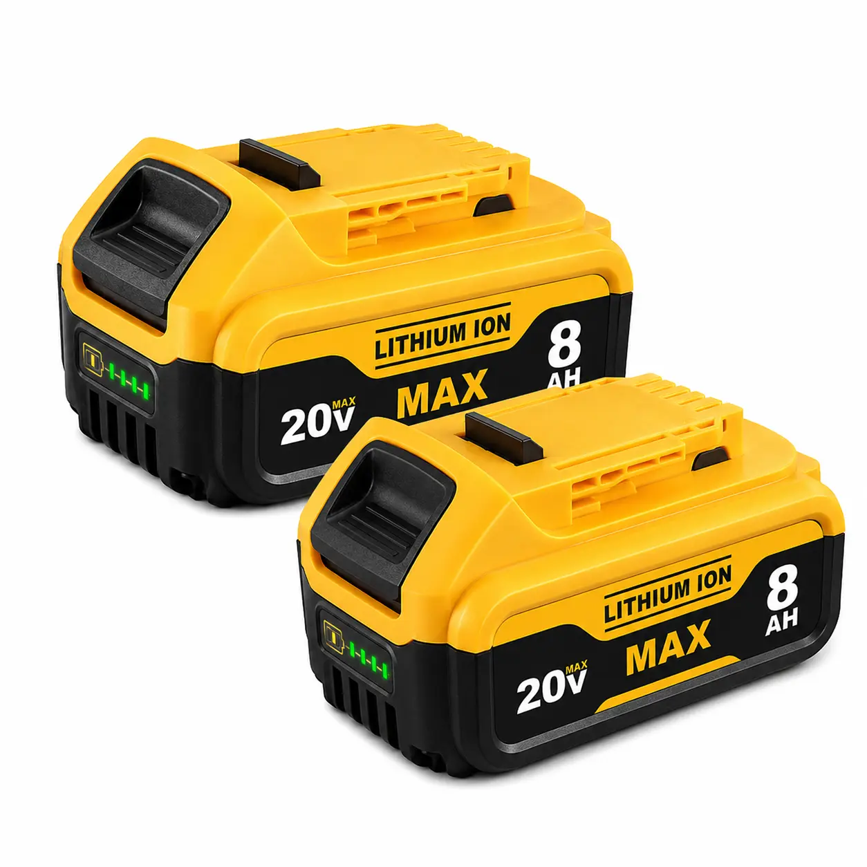 8.0Ah (8000mAh) Lithium-Ion Replacement Batteries for DeWalt DCB200, 18V-20V MAX Rechargeable Battery Pack for DCB200 20V MAX Cordless Power Tools with Extended Runtime for Workshop Upgrade, Lithium Ion Batteries