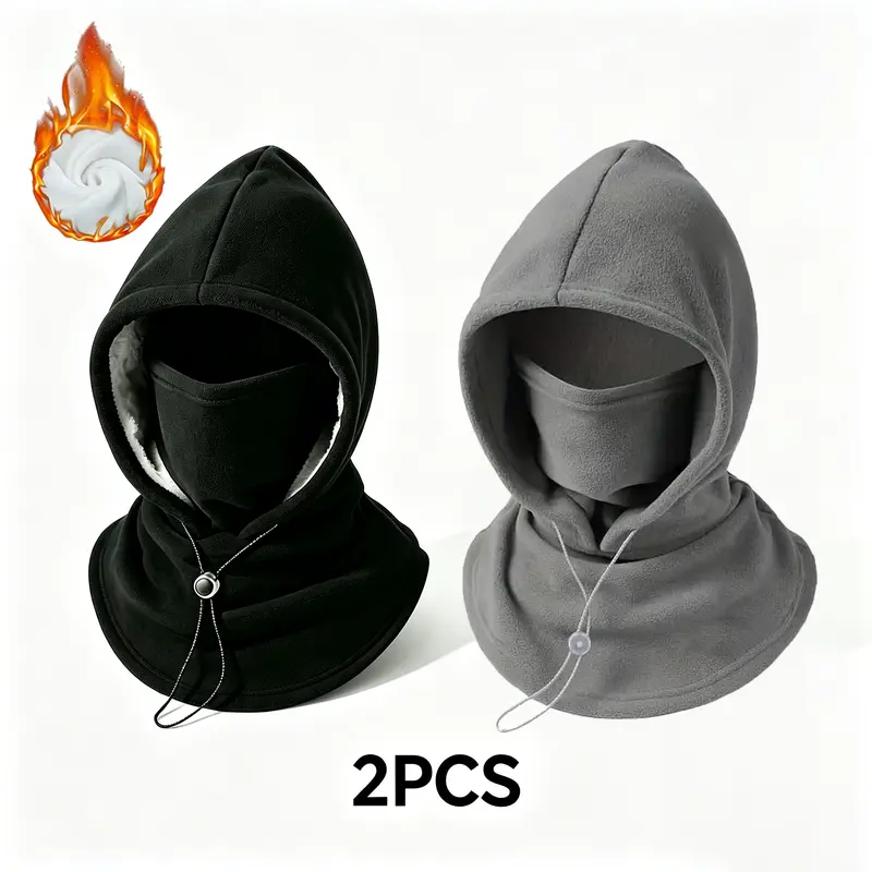 Unisex 2-Piece Integrated Flannel Hat & Face Mask, Windproof Neck Visor, Hats for Women, Autumn-Winter Outdoor Cycling Sports & Outdoor Accessory