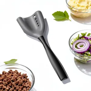 Premium Heat Resistant Meat Chopper & Mincing Spatula | Ground Beef Smasher for Hamburger, Potato Mix & Meat Poultry Tenderizer - Black