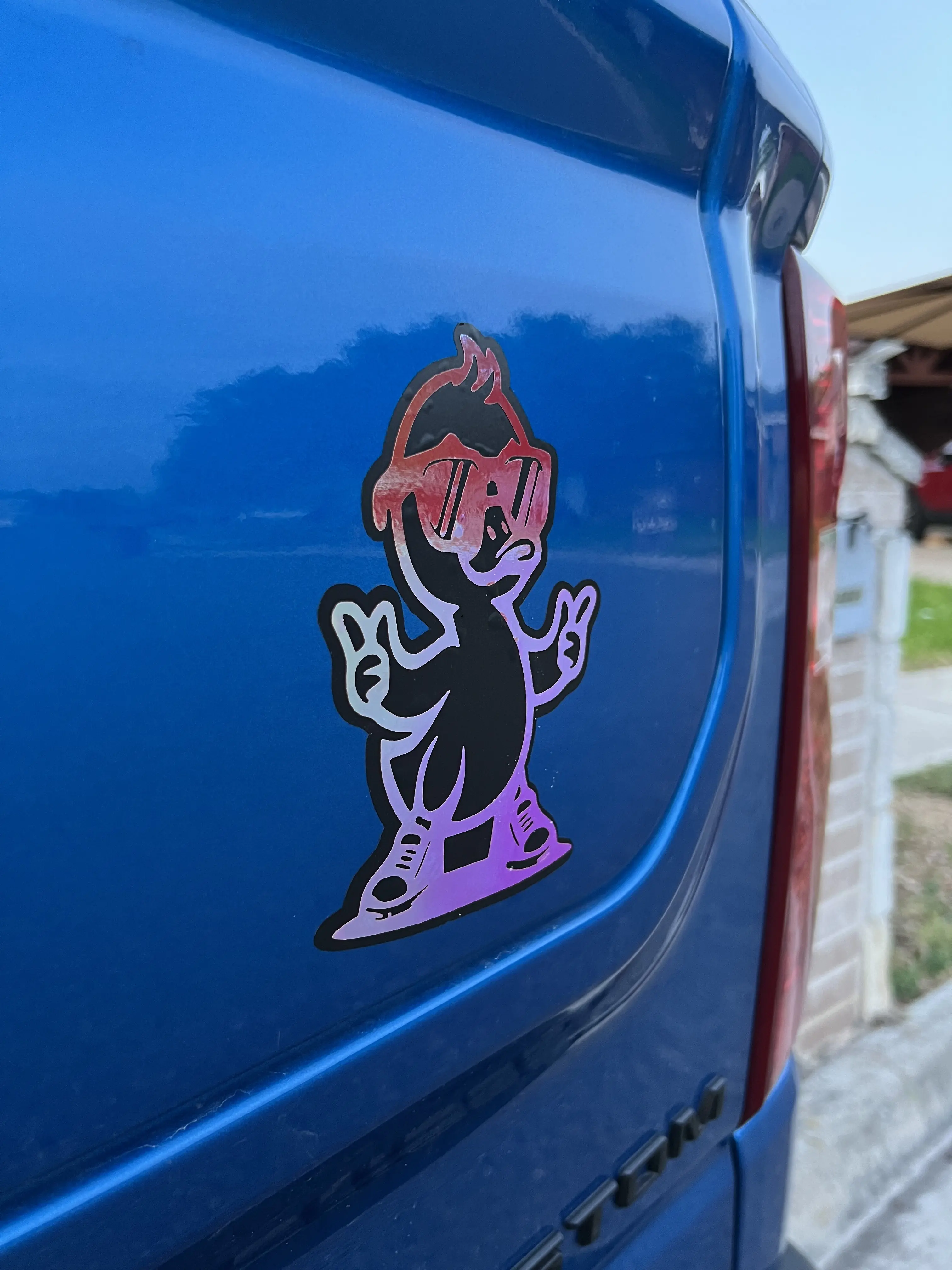 Quacky The Cool Duck holographic vinyl car/window/wall decal