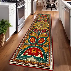 1PC， Ramadan Islamic Geometric Carpet Patterned strip rugs, home décor, bathroom mats, entryway mats, bathroom non-slip mats, indoor entrance rugs, bedroom bedside mats, kitchen mats, hallway rugs, flannel sponge rugs, hallway runner rugs