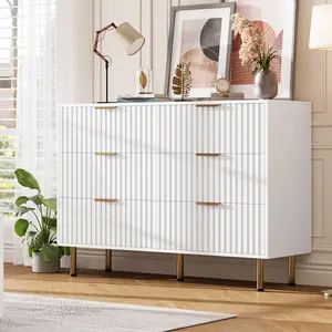 RT-Bedroom Dresser Sets, 6 Drawer Dresser for Bedroom, Modern Chest with Spacious Deep Drawers, Wooden Organizer, for Living Room, Hallway Cupboard