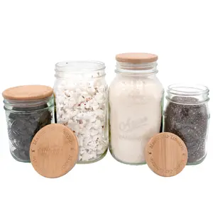 Bamboo Storage Stopper Lids for Mason Jars