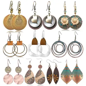 10 Pairs Vintage Dangle Earrings for Women Boho Jewelry Set Sunflower Geometric Teardrop Earring Christmas Gifts