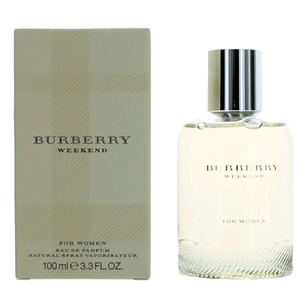 Burberry Weekend by Burberry, 3.3 oz EDP Spray for Women (Week end), Perfumes For Women, Vanilla Musk, Fragrance, Spray Bottle, 3.3 Fl Oz, Floral Peach, Fruity, Recommended For Daytime Wear