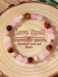 Natural Crystal Beaded Bracelet, Summer Style, Love Focus Design, Spiritual Jewelry Gift for Men & Women, Chakra Balance Energy Accessory, Healing Crystal Bracelet