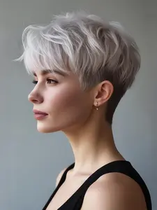 Silver Color and Dual-Color Wig Cap with Bangs, High-Temperature Silk Wig Caps, Unisex Hairpiece, Hot Selling European and American Style